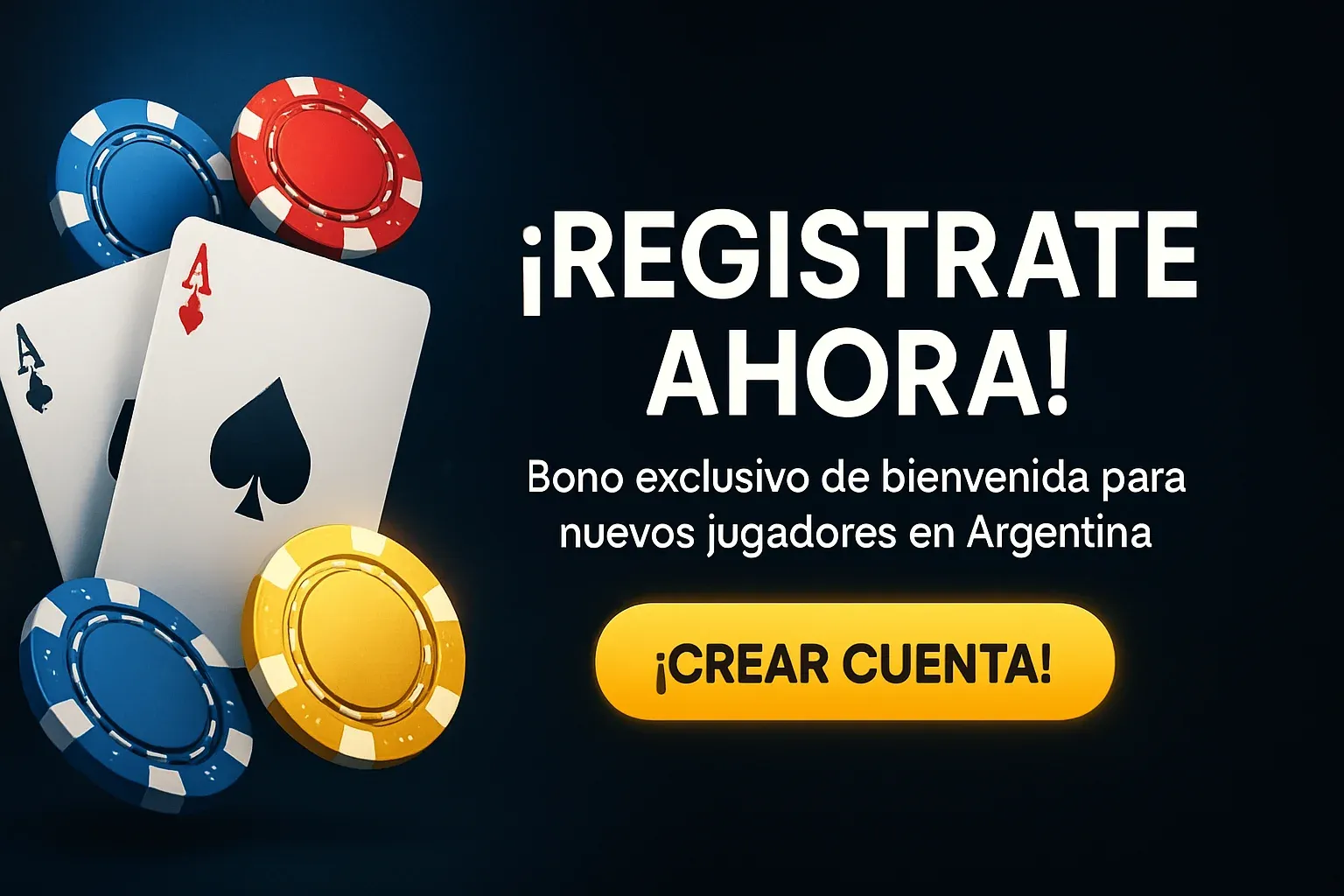 Banner de casino con bonus de bienvenida para nuevos jugadores en Argentina